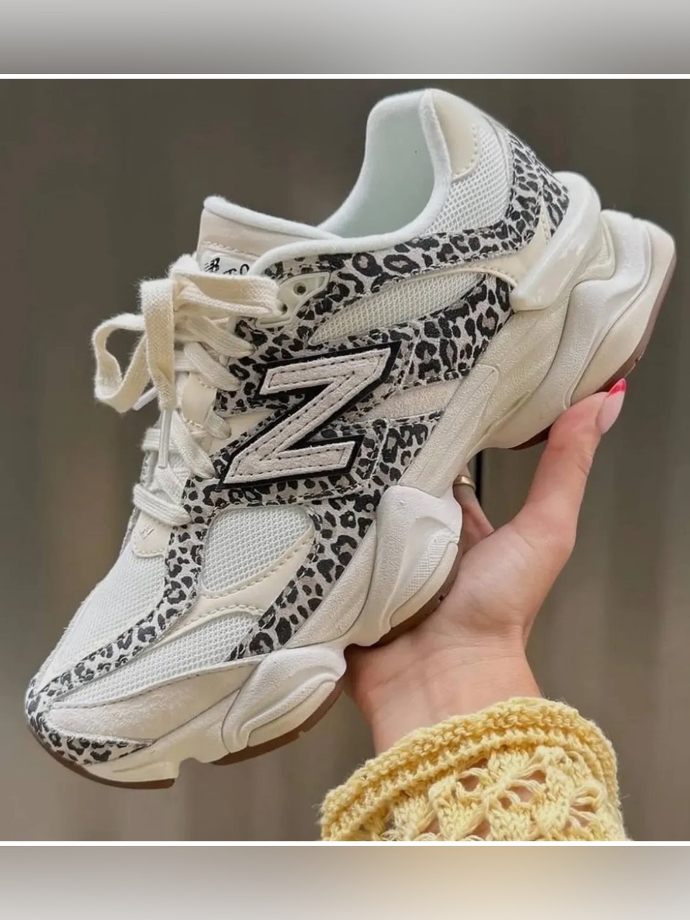 . New Balance 9060 ASOS Exclusive Women’s Leopard Print & Beige Running Sneakers - Picture 2 of 10